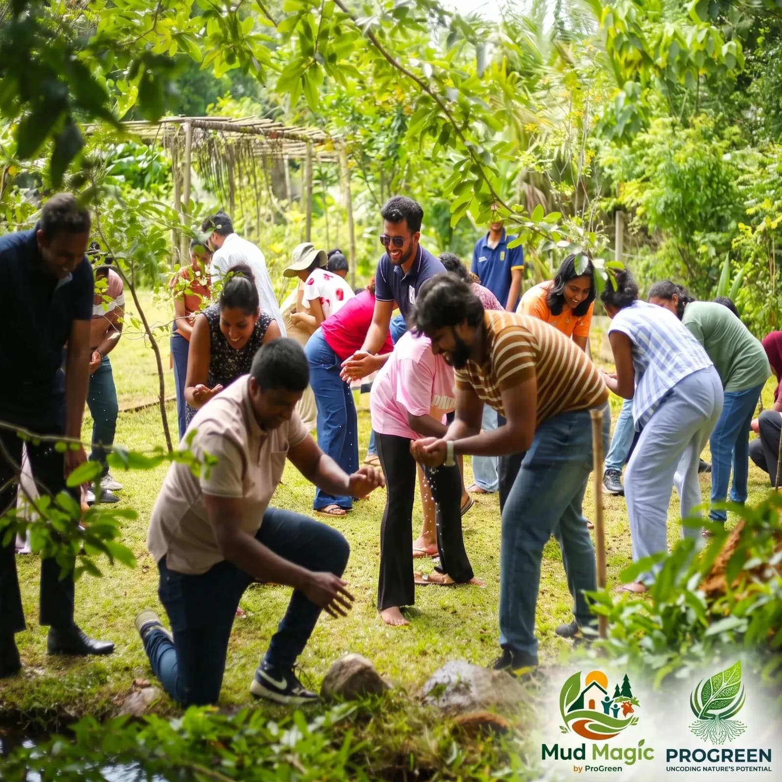 Learners getting their hands into the soil together